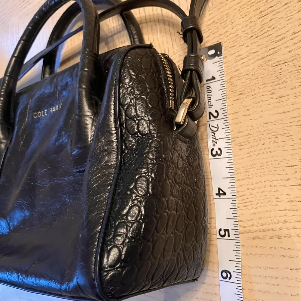 Cole Haan Women’s Black Leather Mini Satchel Crossbody Bag | Every Day Use